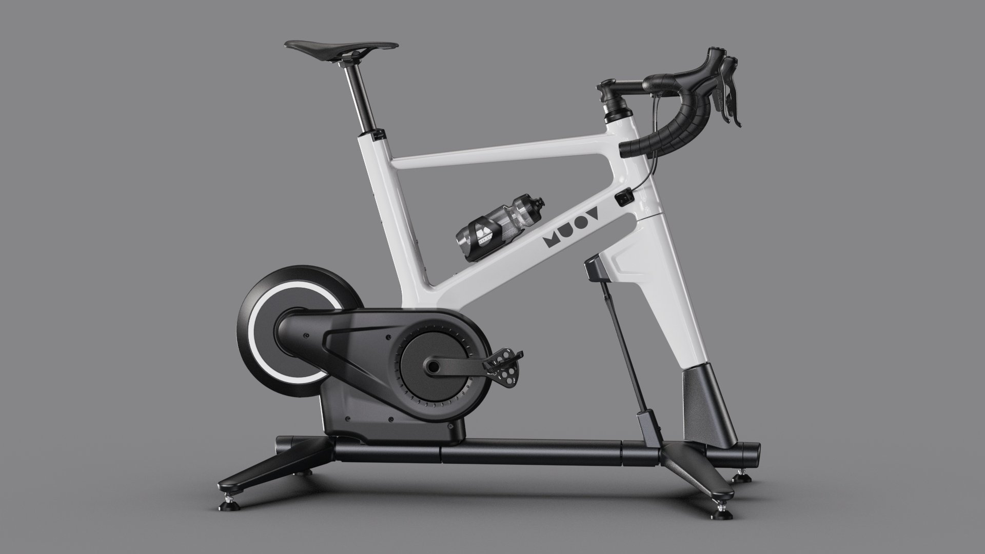 MUOV indoor bike photographed in profile