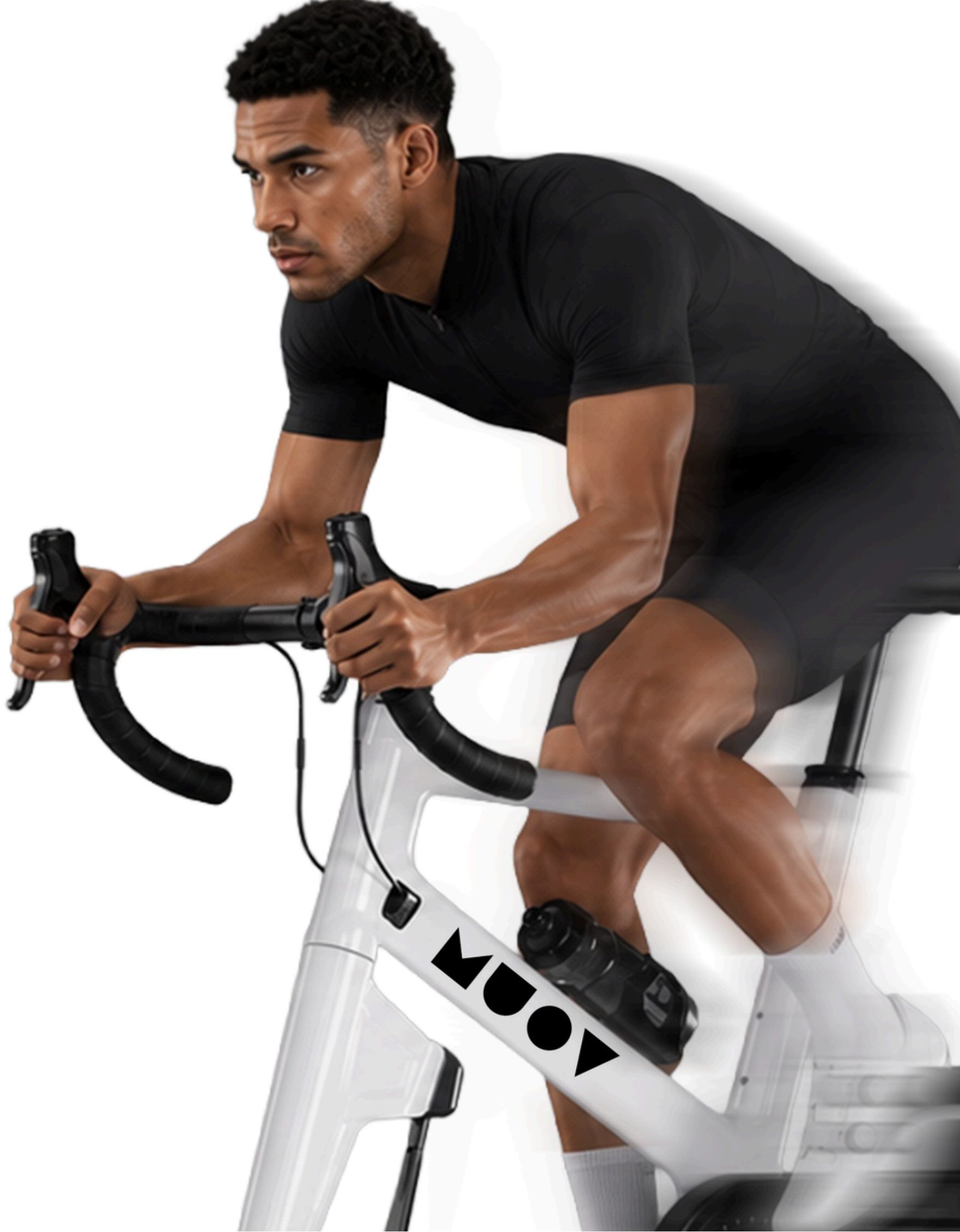 MUOV indoor bike photographed in a studio